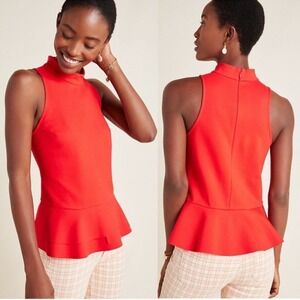 Anthropologie Cressida Mock Neck Tank Top, Red, Size Large, NEW
